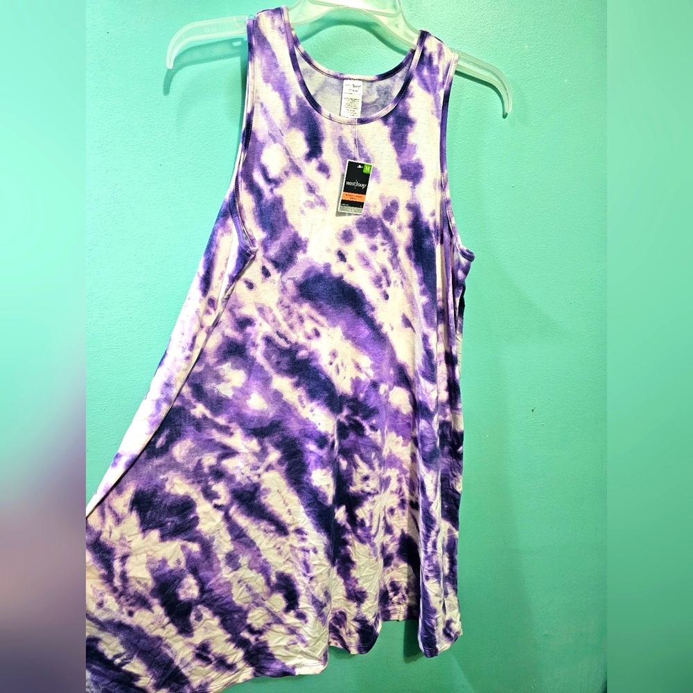 West Loop Asymmetrical Purple and White Swing Dress
